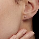 Boucles D'oreilles Puces Doreen Carre Or Jaune Oxyde De Zirconium - Clous d'oreilles Famille | Histoire d&rsquo;Or