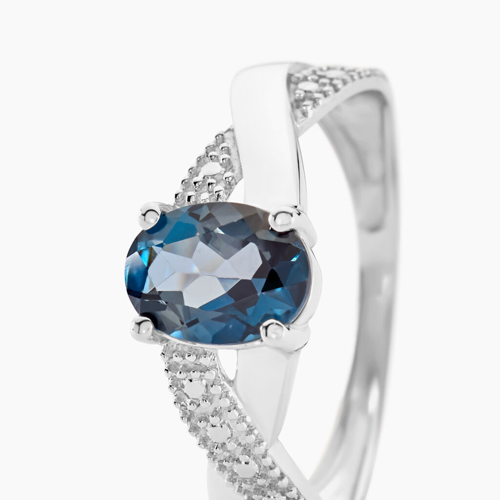 Bague Candice Or Blanc Topaze - Bagues solitaires Femme | Histoire d’Or
