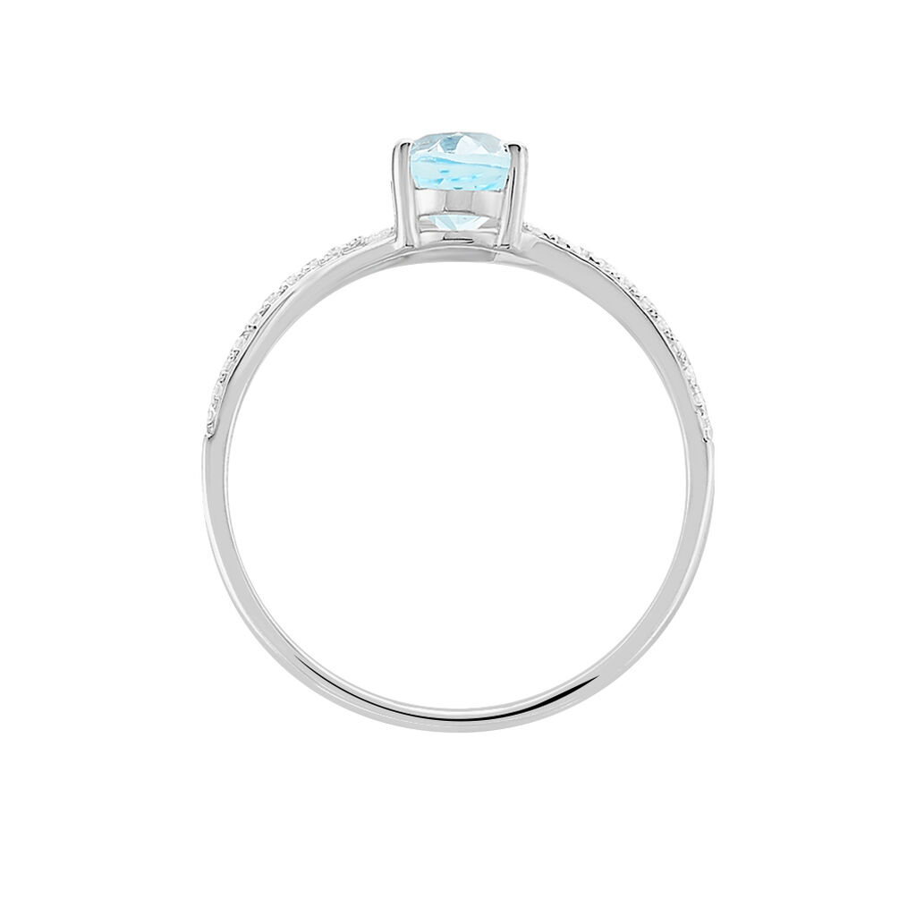 Bague Melyahae Or Blanc Topaze Et Diamant - Bagues solitaires Femme | Histoire d’Or