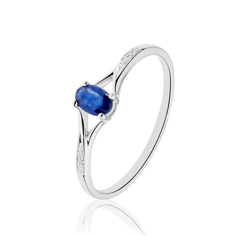Bague Charmante Or Blanc Saphir Et Diamant - Bagues solitaires Femme | Histoire d’Or