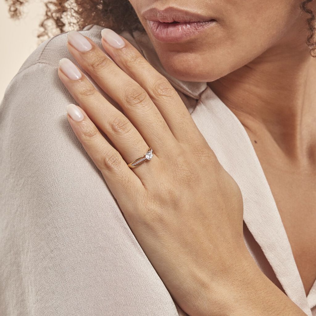 Bague Or Jaune Rodrigo Oxyde De Zirconium - Bagues solitaires Femme | Histoire d’Or