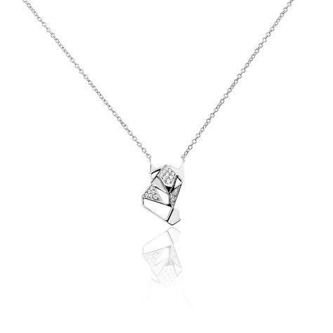 Collier Origami Argent Blanc Oxyde De Zirconium - Colliers fantaisie Femme | Histoire d’Or
