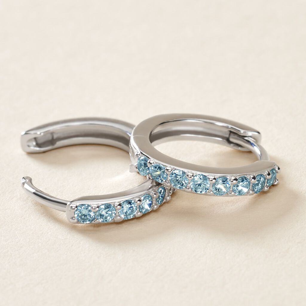 Créoles Rio Argent Blanc Oxyde De Zirconium - Boucles d'oreilles créoles Femme | Histoire d’Or