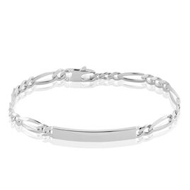 Bracelet Identité Argent Blanc Vivian - Gourmettes Homme | Histoire d’Or