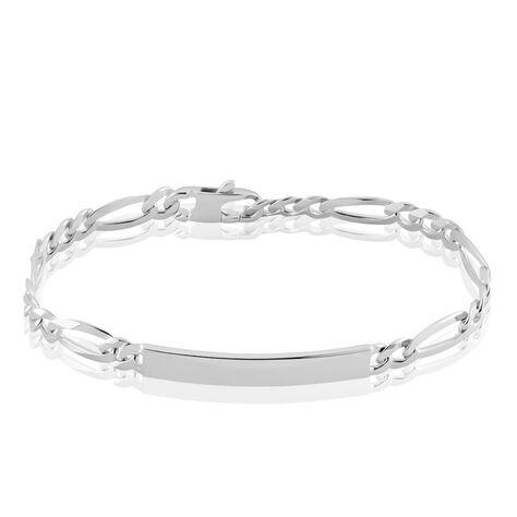Bracelet Identité Argent Blanc Vivian - Gourmettes Homme | Histoire d’Or