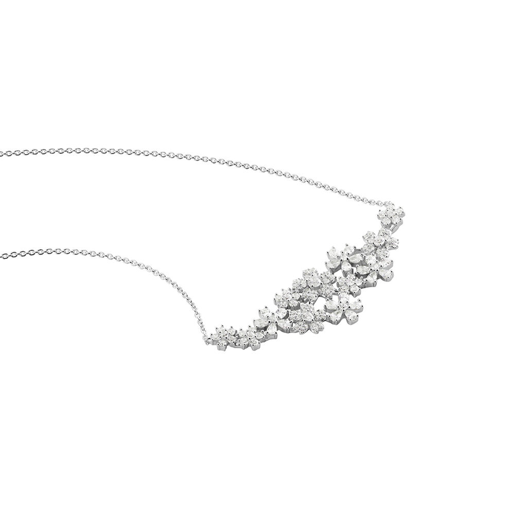 Collier Midnight Flower Argent Blanc Oxyde De Zirconium - Colliers Femme | Histoire d’Or