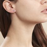 Boucles D'oreilles Puces Parmeclos Or Jaune Amethyste - Clous d'oreilles Femme | Histoire d&rsquo;Or