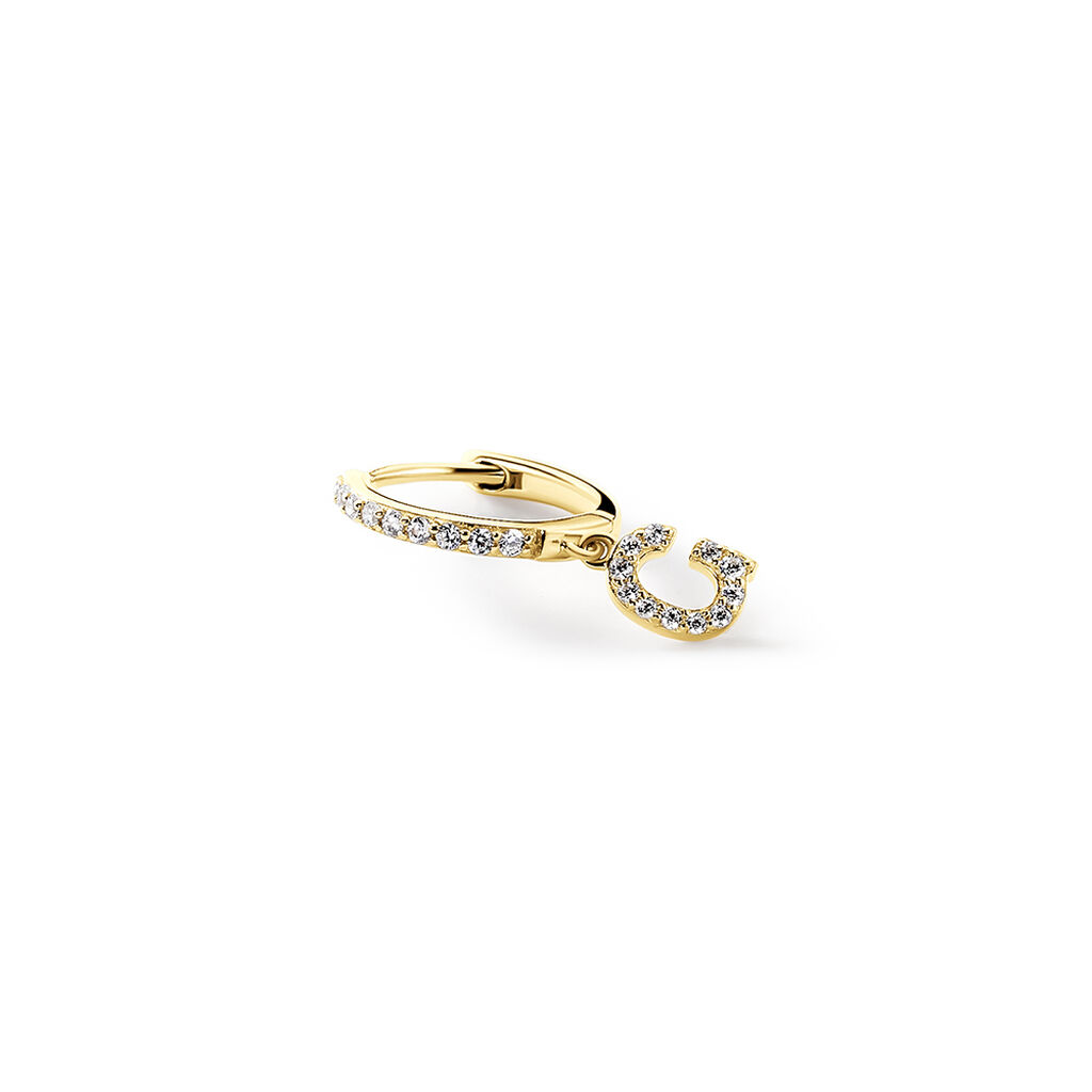 Créole Unitaire Léria Or Jaune Oxydes De Zirconium - Boucles d'oreilles créoles Femme | Histoire d’Or