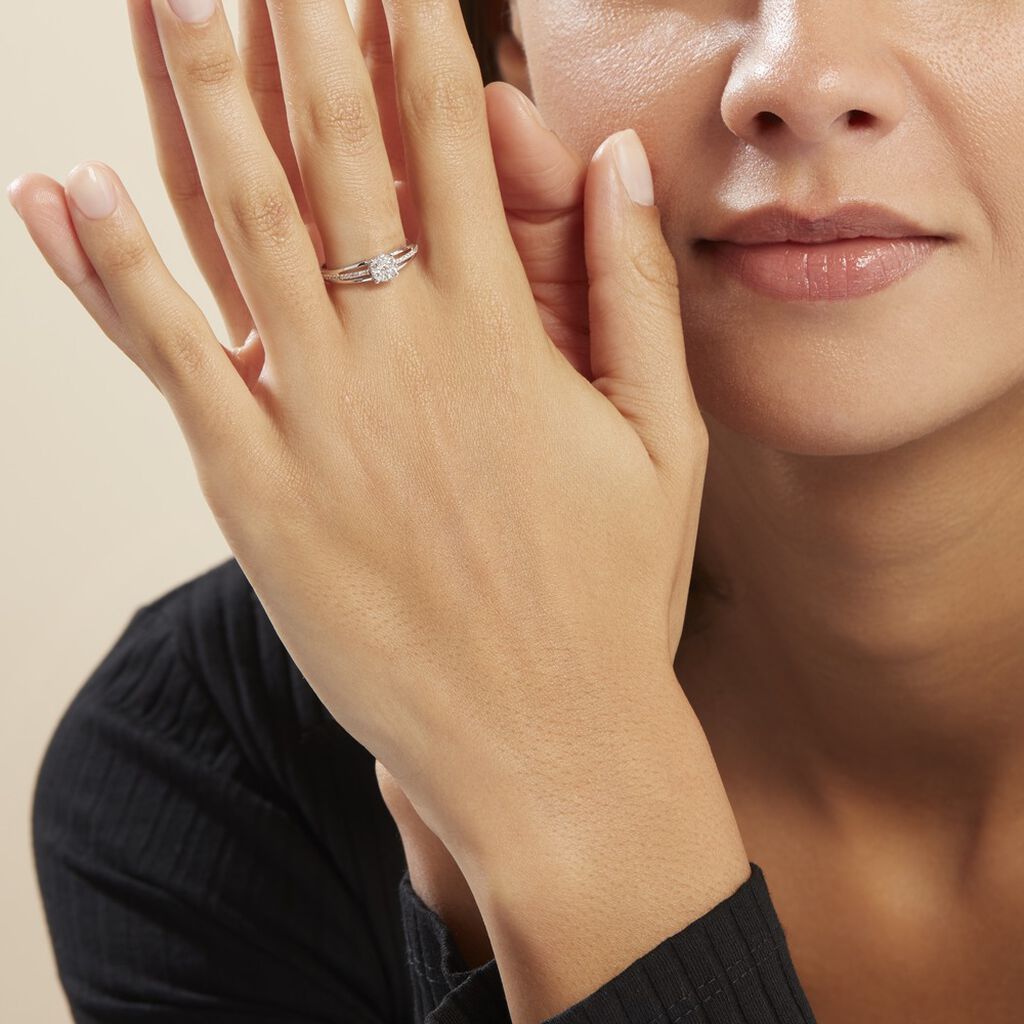 Bague Or Blanc Katherina Diamants - Bagues avec pierre Femme | Histoire d’Or
