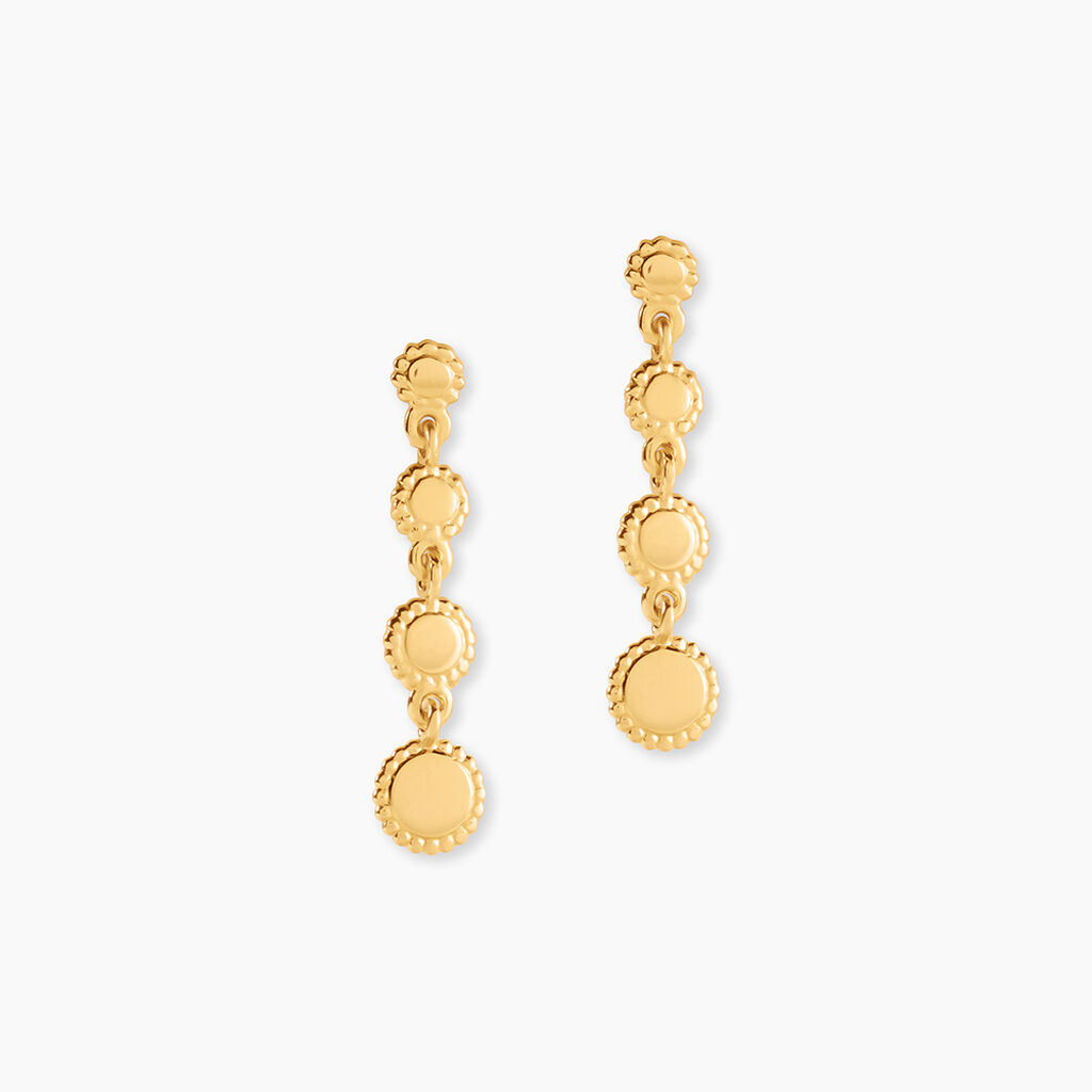 Boucles D'Oreilles Pendantes Fedelina Argent Dor&eacute; A L'Or 750/1000 - Boucles d'oreilles fantaisie Femme | Histoire d&rsquo;Or