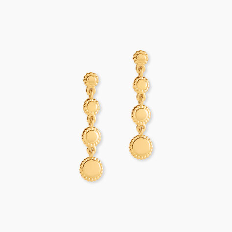 Boucles D'Oreilles Pendantes Fedelina Argent Dor&eacute; A L'Or 750/1000 - Boucles d'oreilles fantaisie Femme | Histoire d&rsquo;Or