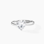 Bague Solitaire Geranium Argent Blanc Oxyde De Zirconium - Bagues solitaires Femme | Histoire d&rsquo;Or