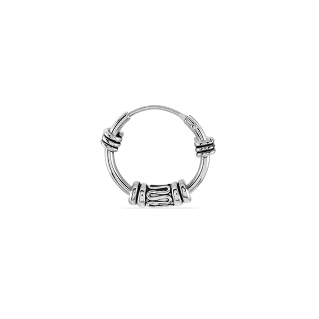 Créole Unitaire Ian Argent Blanc - Boucles d'oreilles créoles Homme | Histoire d’Or