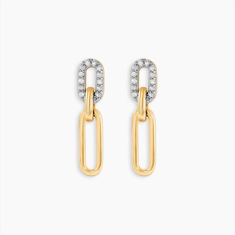 Boucles D'oreilles Pendantes Infinite Love Or Jaune Diamant - Boucles d'oreilles pendantes Femme | Histoire d&rsquo;Or