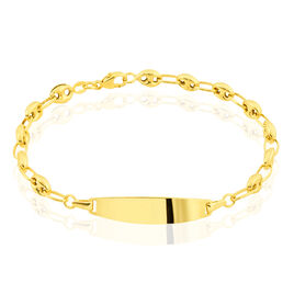 Bracelet Identité Evin Maille Grain De Cafe Or Jaune - Bracelets Communion Enfant | Histoire d’Or
