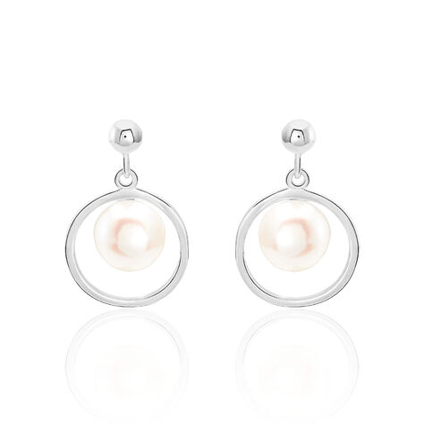 Boucles D'oreilles Pendantes Ivana Argent Blanc Perle De Culture - Boucles d'oreilles fantaisie Femme | Histoire d’Or