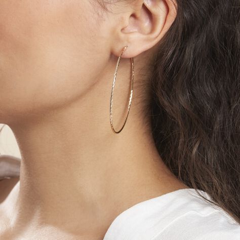 Créoles Anusha Plaqué Or Jaune - Boucles d'oreilles créoles Femme | Histoire d’Or