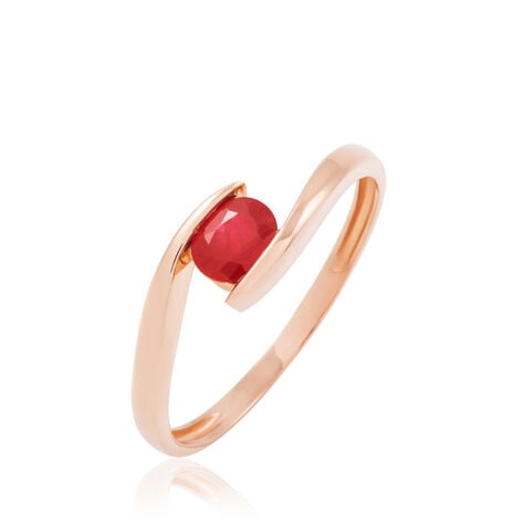 Bague Camilia Or Rose Rubis - Bagues solitaires Femme | Histoire d&rsquo;Or