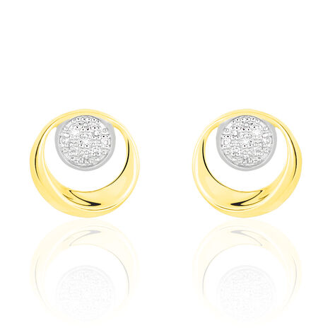 Boucles D'oreilles Puces Liana Or Jaune Diamant - Clous d'oreilles Femme | Histoire d&rsquo;Or