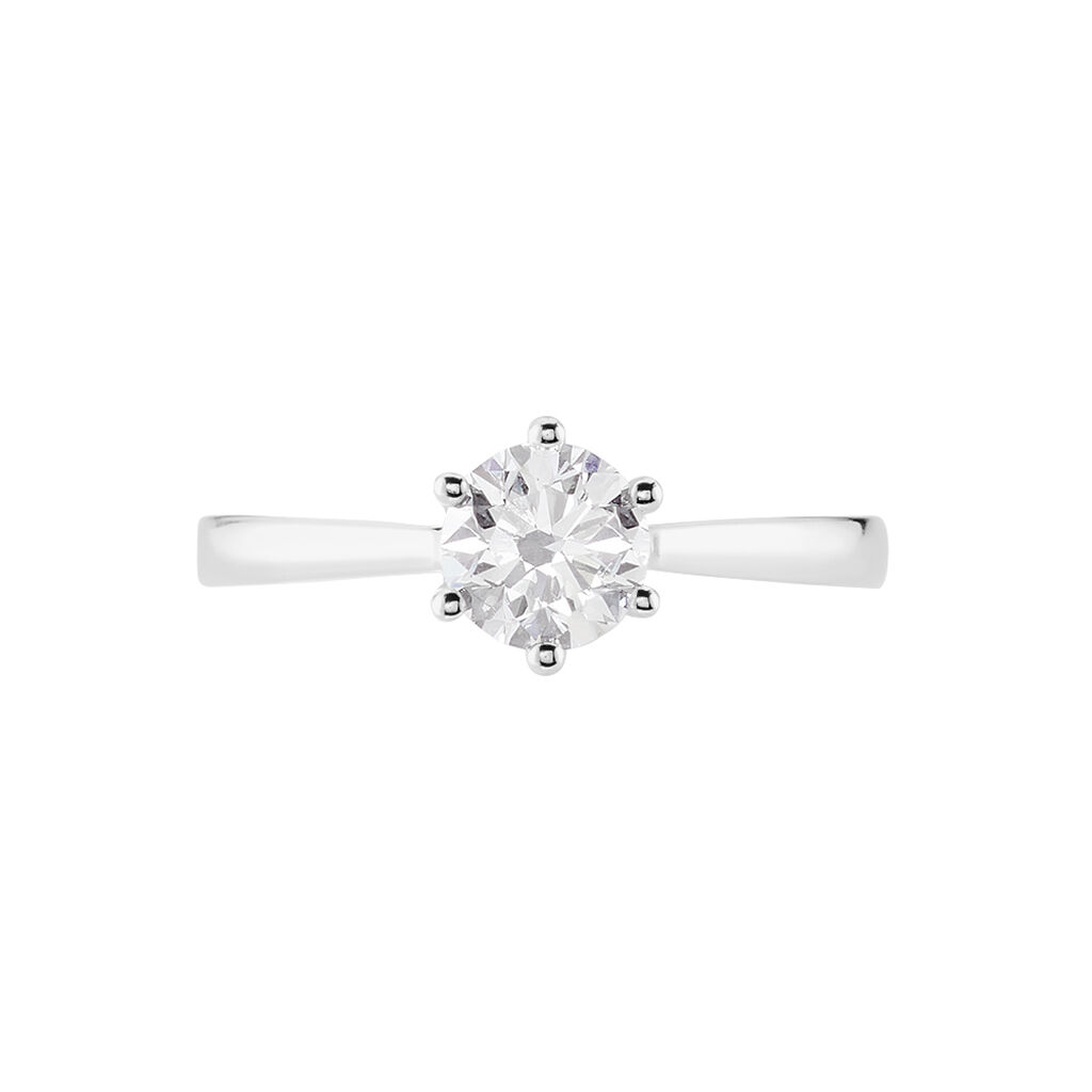 Bague Solitaire Athena Or Blanc Diamant - Bagues solitaires Femme | Histoire d’Or