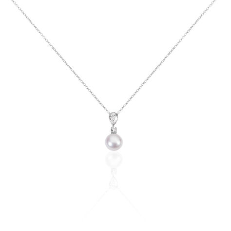 Collier Noame Argent Blanc Perle De Culture Et Oxyde De Zirconium - Colliers fantaisie Femme | Histoire d’Or