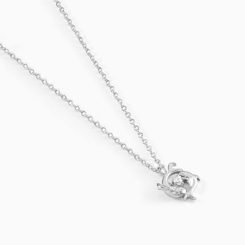 Collier Amalthee Argent Blanc Oxyde De Zirconium - Colliers Zodiaque Femme | Histoire d&rsquo;Or