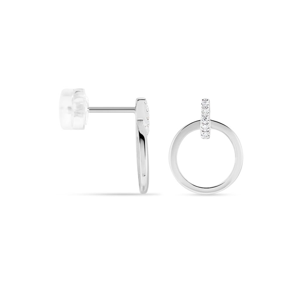 Boucles D'oreilles Puces Melissande Or Blanc Diamant - Clous d'oreilles Femme | Histoire d’Or