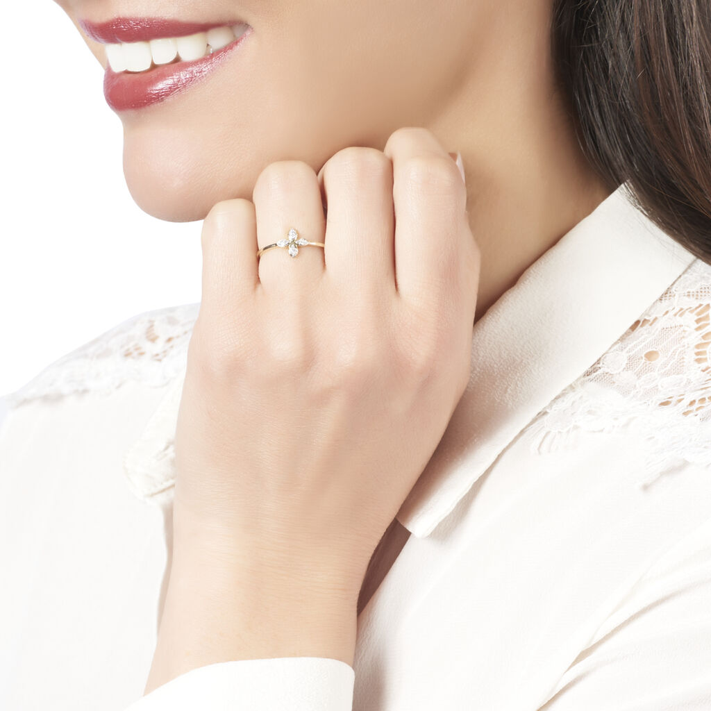 Bague Raskia Or Jaune Diamant - Bagues avec pierre Femme | Histoire d’Or