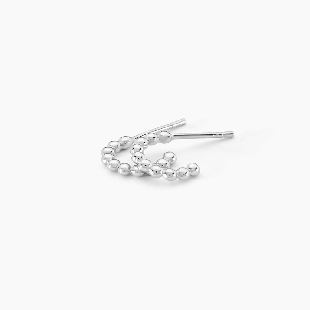 Créoles Aika Argent Blanc - Boucles d'oreilles créoles Femme | Histoire d’Or
