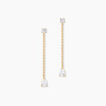 Boucles D'Oreilles Pendantes Regane Argent Dor&eacute; A L'Or 750/1000 Oxyde De Zirconium - Boucles d'oreilles pendantes Femme | Histoire d&rsquo;Or