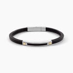 Bracelet Cuir De Vache Noir - Bracelets Cuir Homme | Histoire d&rsquo;Or