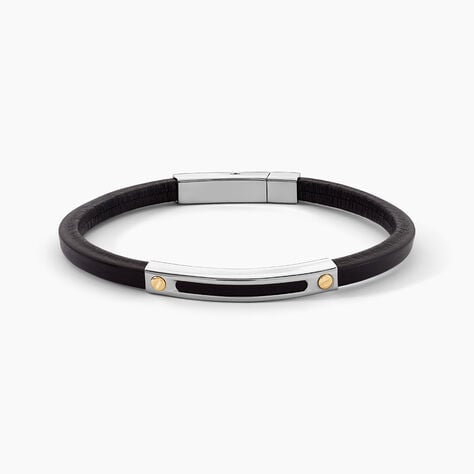 Bracelet Cuir De Vache Noir - Bracelets Cuir Homme | Histoire d&rsquo;Or