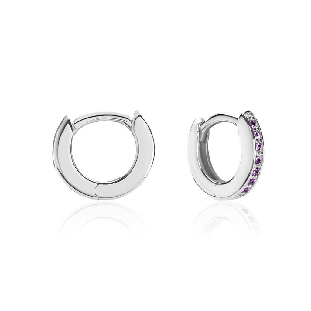 Créoles Rio Argent Blanc Oxyde De Zirconium - Boucles d'oreilles créoles Femme | Histoire d’Or