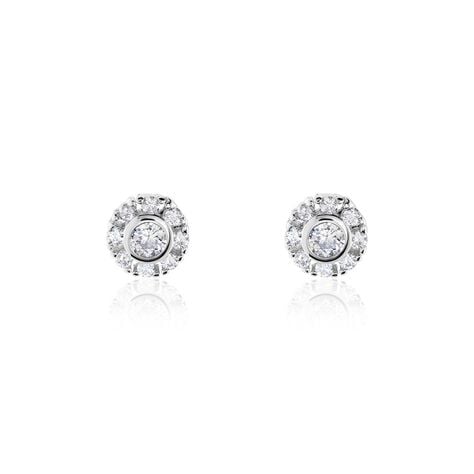 Boucles D'oreilles Puces Argent Blanc Gwenegan Oxydes De Zirconium - Boucles d'oreilles fantaisie Femme | Histoire d’Or