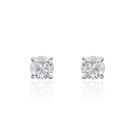 Boucles D'oreilles Puces Aphrodite Or Blanc Diamant - Clous d'oreilles Famille | Histoire d’Or