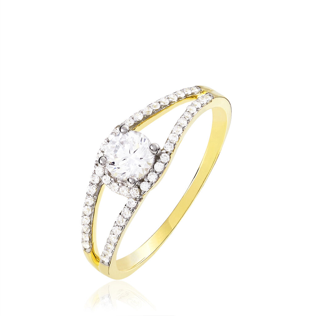 Bague Micky Or Jaune Oxyde De Zirconium - Bagues solitaires Femme | Histoire d&rsquo;Or