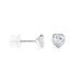 Boucles D'oreilles Puces Coeur Serti Clos Or Blanc Oxyde De Zirconium - Clous d'oreilles Femme | Histoire d’Or