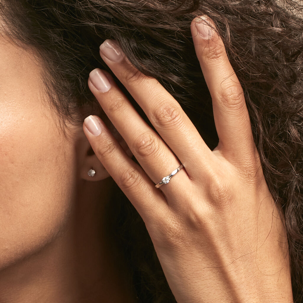 Bague Solitaire Celina Or Blanc Diamant - Bagues solitaires Femme | Histoire d’Or