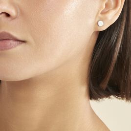 Boucles D'oreilles Puces Apoline Argent Blanc - Boucles d'oreilles fantaisie Femme | Histoire d’Or