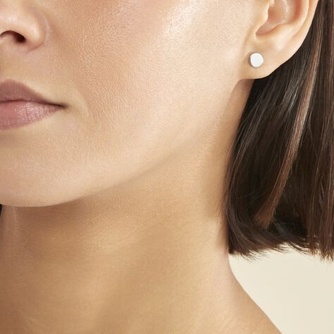 Boucles D'oreilles Puces Apoline Argent Blanc - Boucles d'oreilles fantaisie Femme | Histoire d’Or