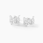 Boucles D'Oreilles Cr&eacute;oles Glow Up Argent Blanc Oxyde De Zirconium - Boucles d'oreilles cr&eacute;oles Femme | Histoire d&rsquo;Or