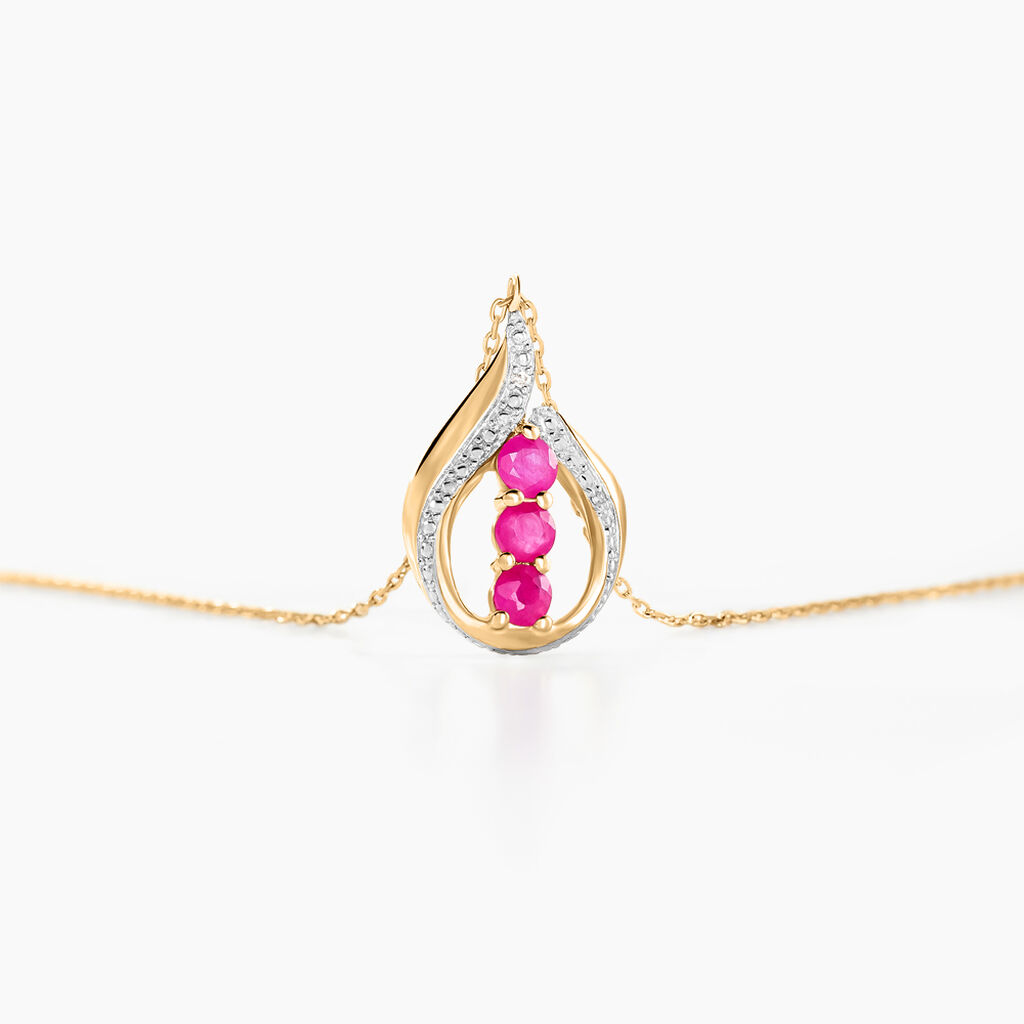 Collier Aurora Or Jaune Rubis Et Diamant - Colliers Femme | Histoire d’Or