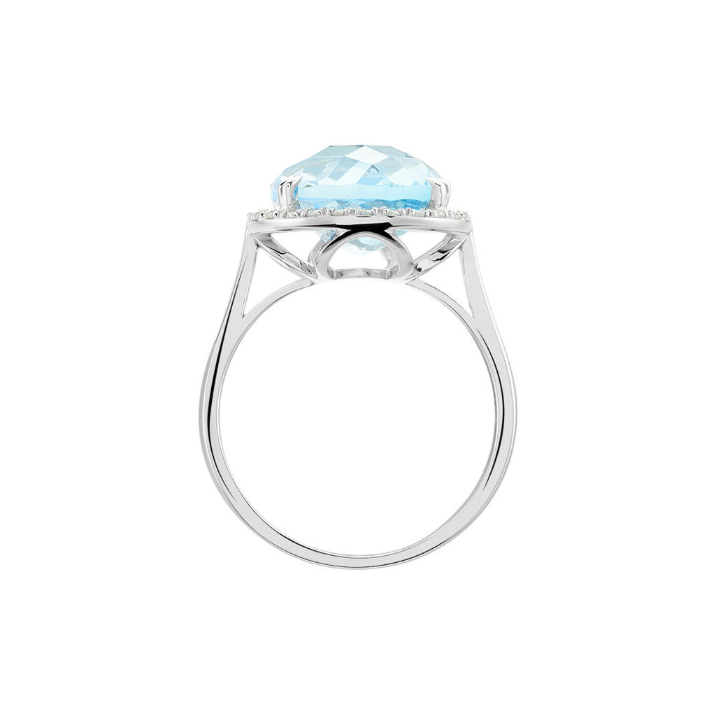 Bague Anna Or Blanc Topaze Et Oxyde De Zirconium - Bagues avec pierre Femme | Histoire d’Or