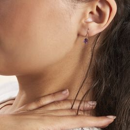 Boucles D'oreilles Pendantes Kalyne Or Jaune Amethyste - Boucles d'oreilles pendantes Femme | Histoire d’Or