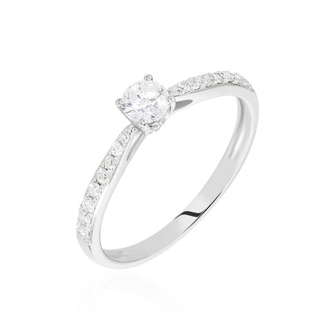 Bague Solitaire Hemera Or Blanc Diamant - Bagues solitaires Femme | Histoire d&rsquo;Or