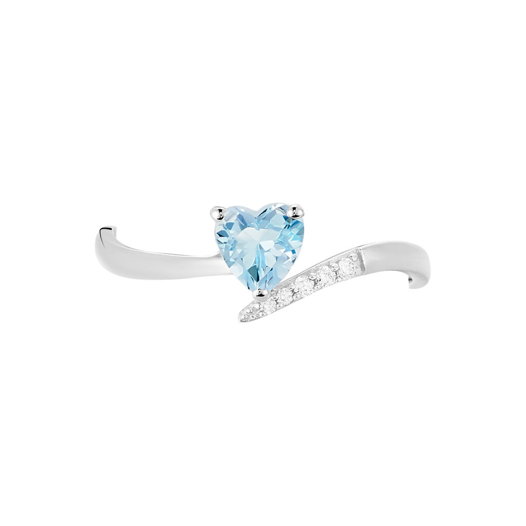 Bague Eva Or Blanc Topaze Et Oxyde De Zirconium - Bagues solitaires Femme | Histoire d’Or