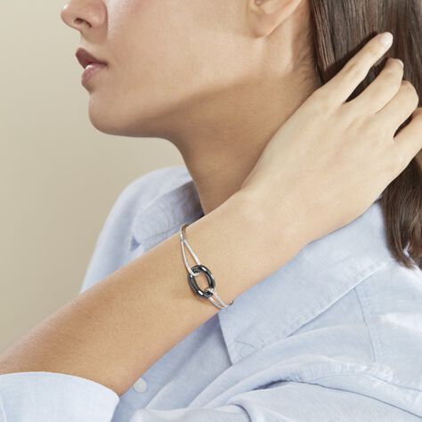 Bracelet Jonc Ceramik Design Argent  Céramique Et Oxyde De Zirconium - Bracelets Femme | Histoire d’Or
