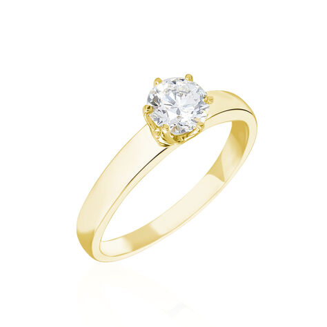 Bague Solitaire Or Jaune Diamant Synthetique - Bagues solitaires Femme | Histoire d’Or
