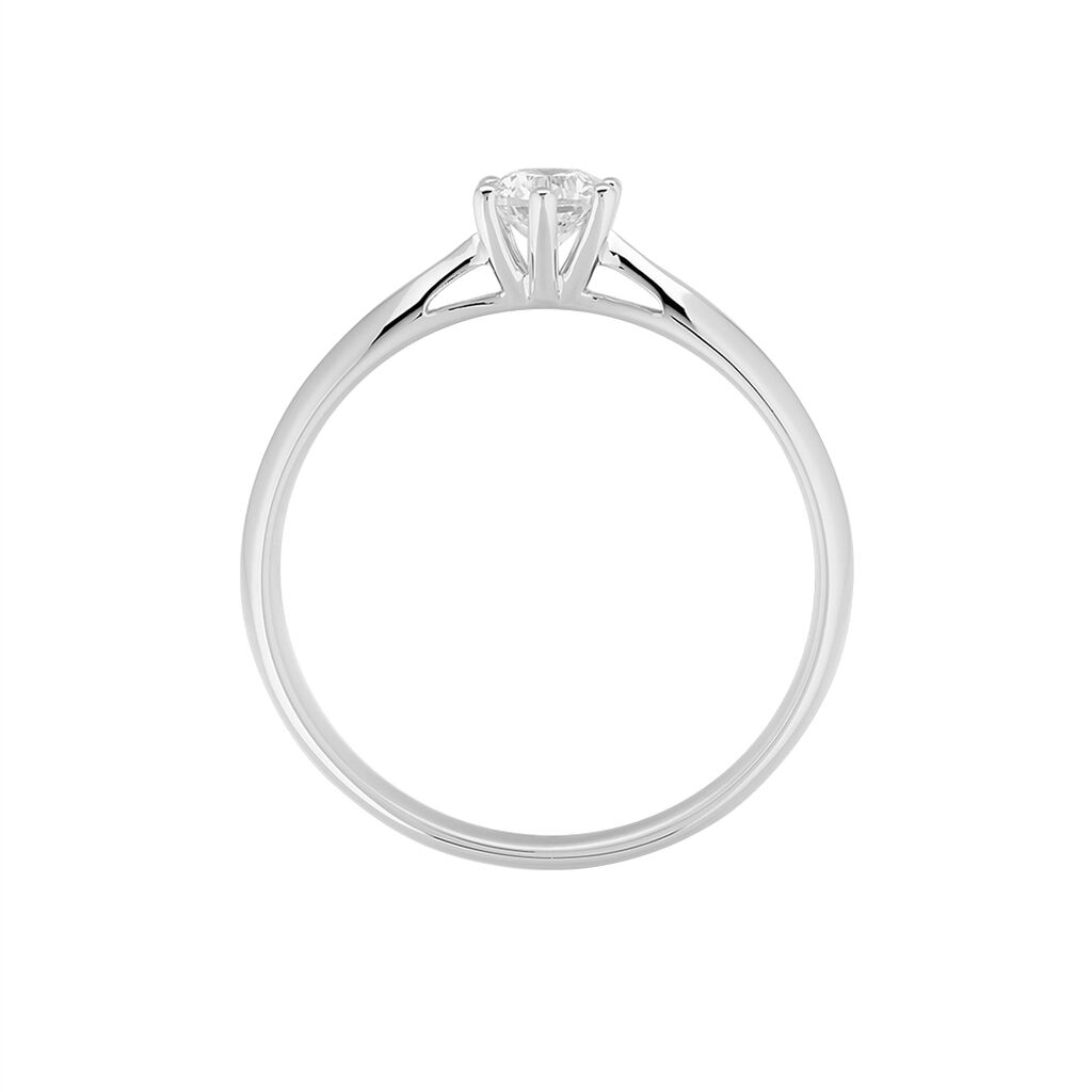 Bague Solitaire Veronika Or Blanc Diamant - Bagues solitaires Femme | Histoire d’Or
