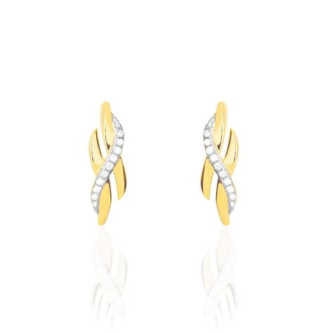 Boucles D'oreilles Puces Ester Or Jaune Diamant - Clous d'oreilles Femme | Histoire d’Or